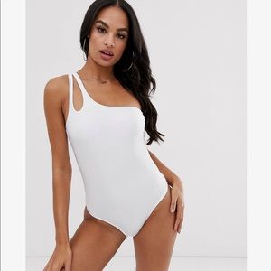 NWT New Look One Shoulder Swimsuit in White